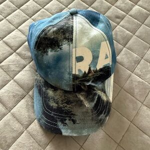 Blue and White Graphic Cap
